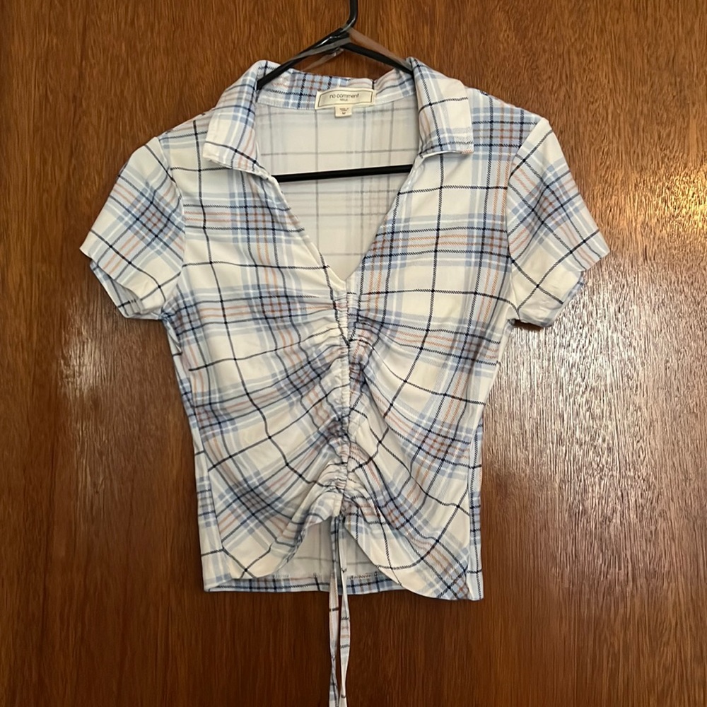 Plaid adjustable crop top